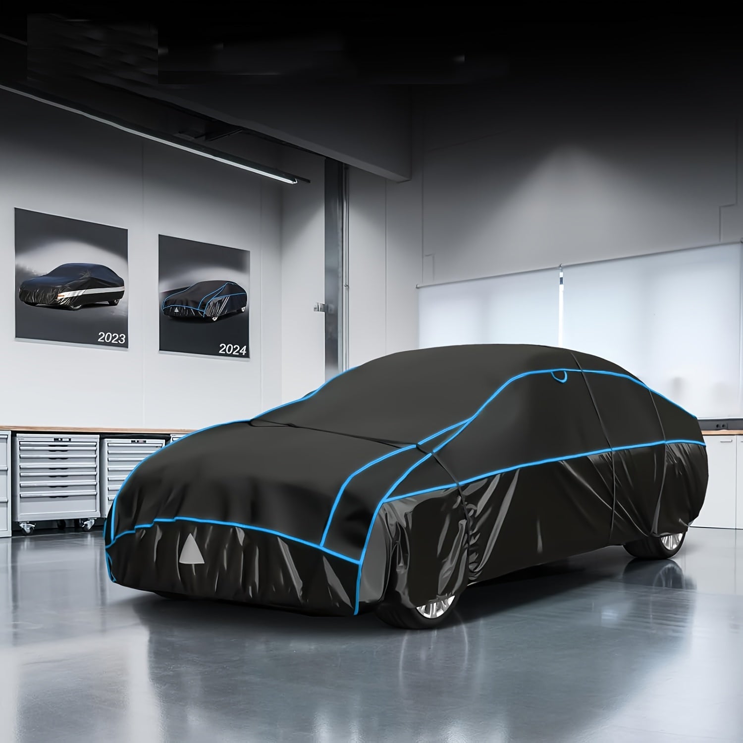 Telo Copriauto Antigrandine, Coupé hatchback di classe A2 (420-450 cm) per officina e fai da te – vista dettagliata 7