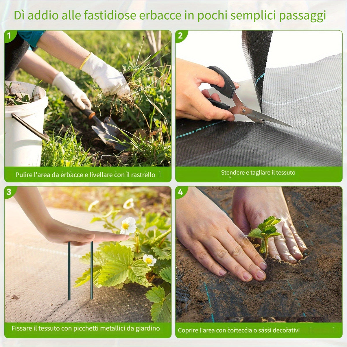 Telo pacciamatura antierba, 2*50 M per giardino e terrazza – vista dettagliata 2