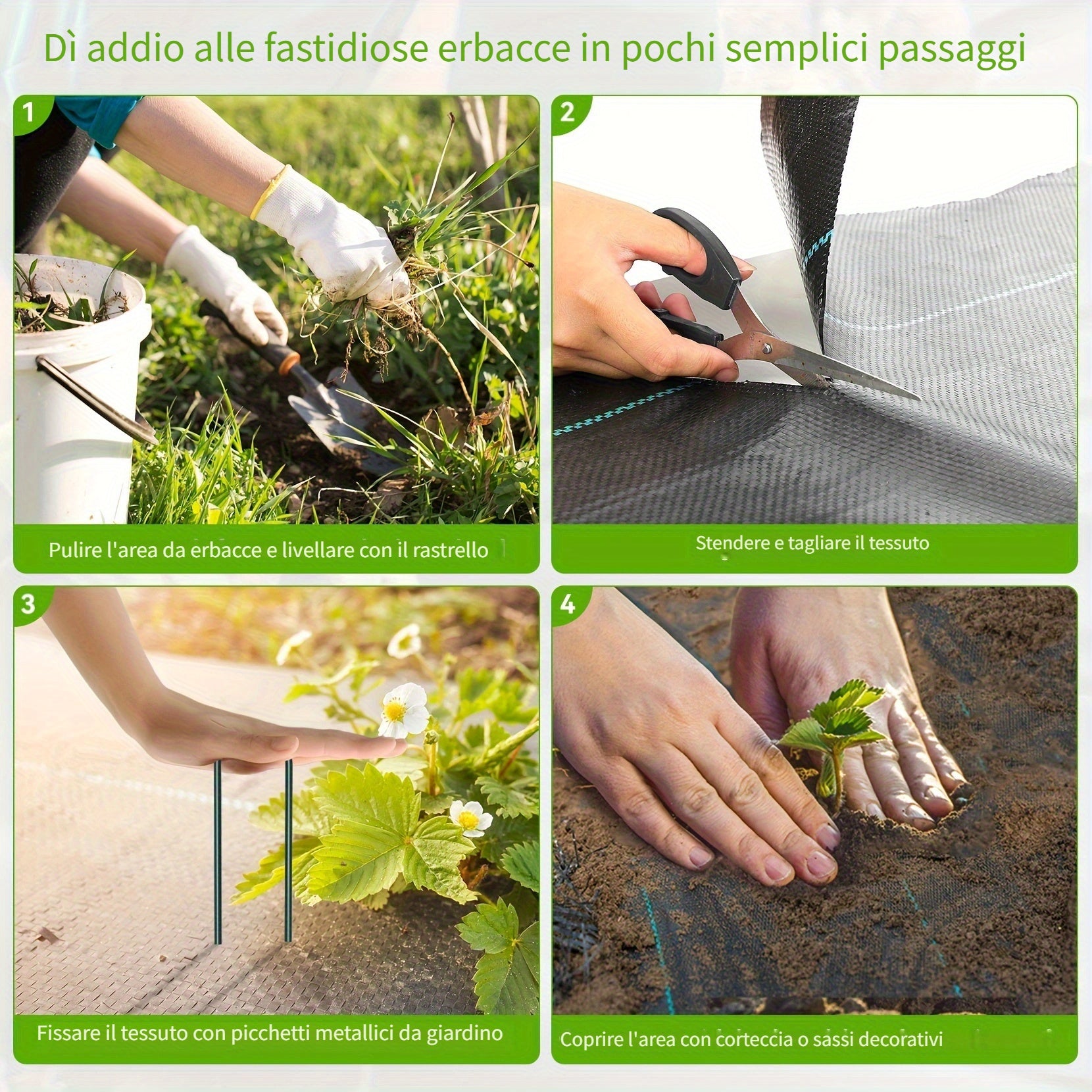 Telo pacciamatura antierba, 2*50 M per giardino e terrazza – vista dettagliata 2