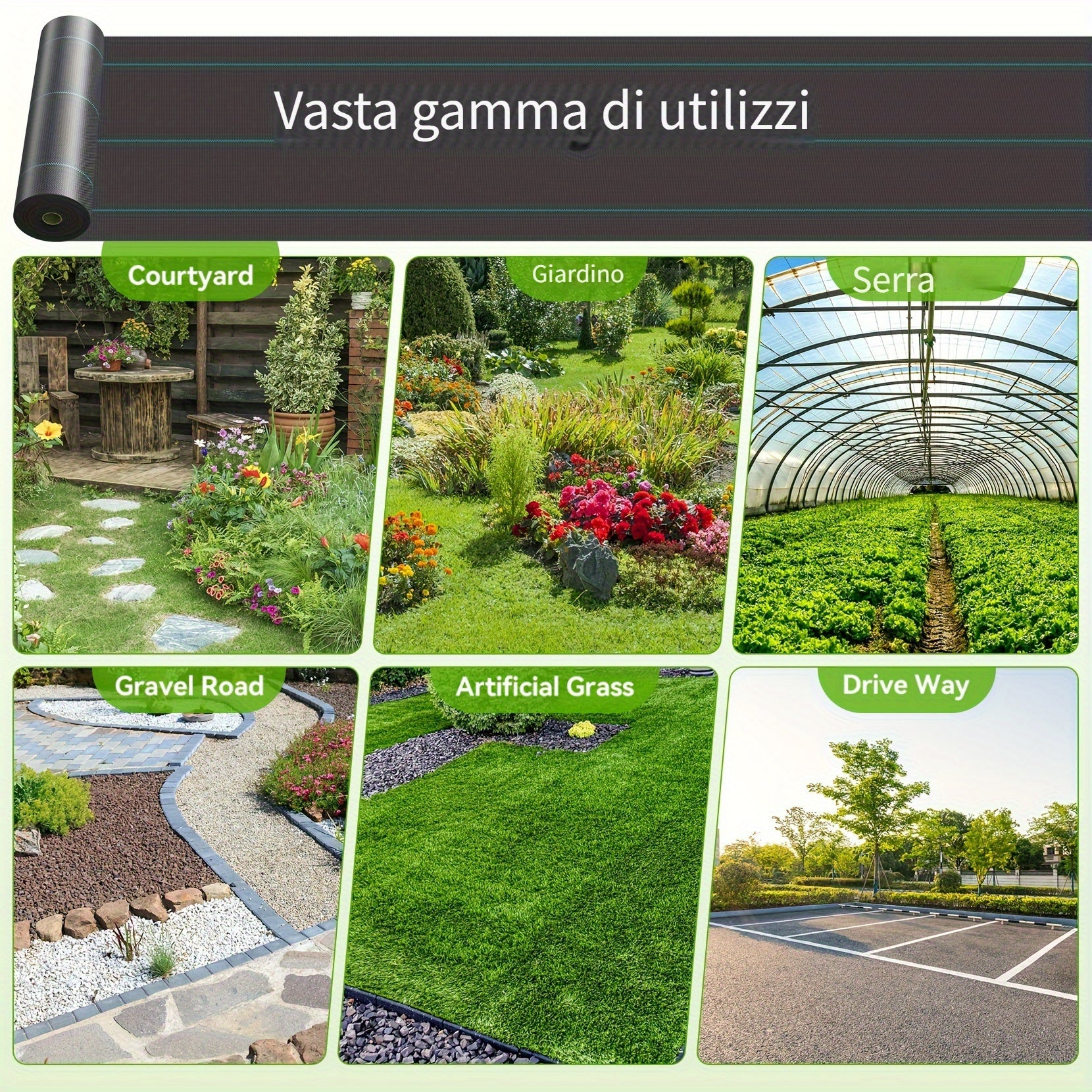 Telo pacciamatura antierba, Nero per giardino e terrazza – vista dettagliata 4