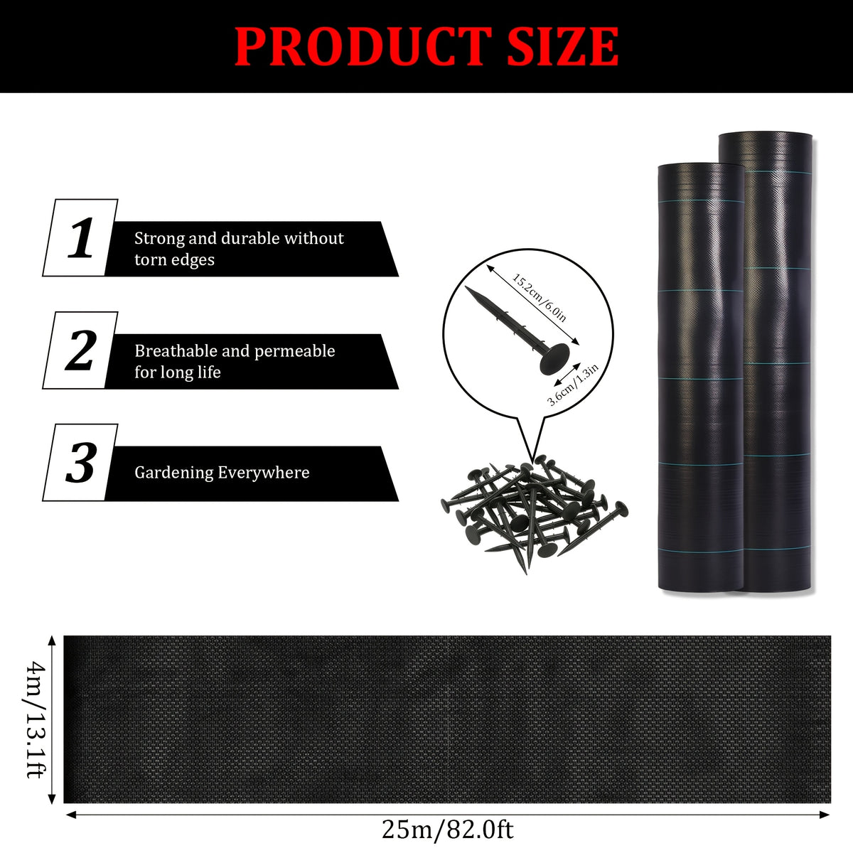 Telo per diserbo resistente, 120G per diserbo resistente 120G e il sole del suolo – vista dettagliata 2