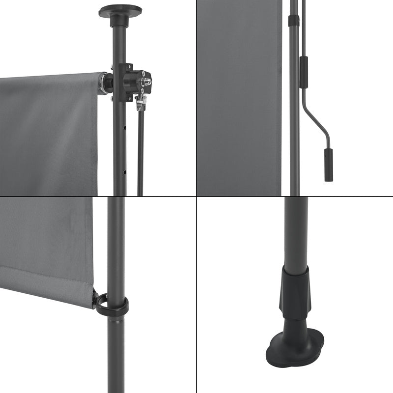 Teloneo Verticale da Balcone Cimarra, Grigio scuro per giardino e terrazza – vista dettagliata 6