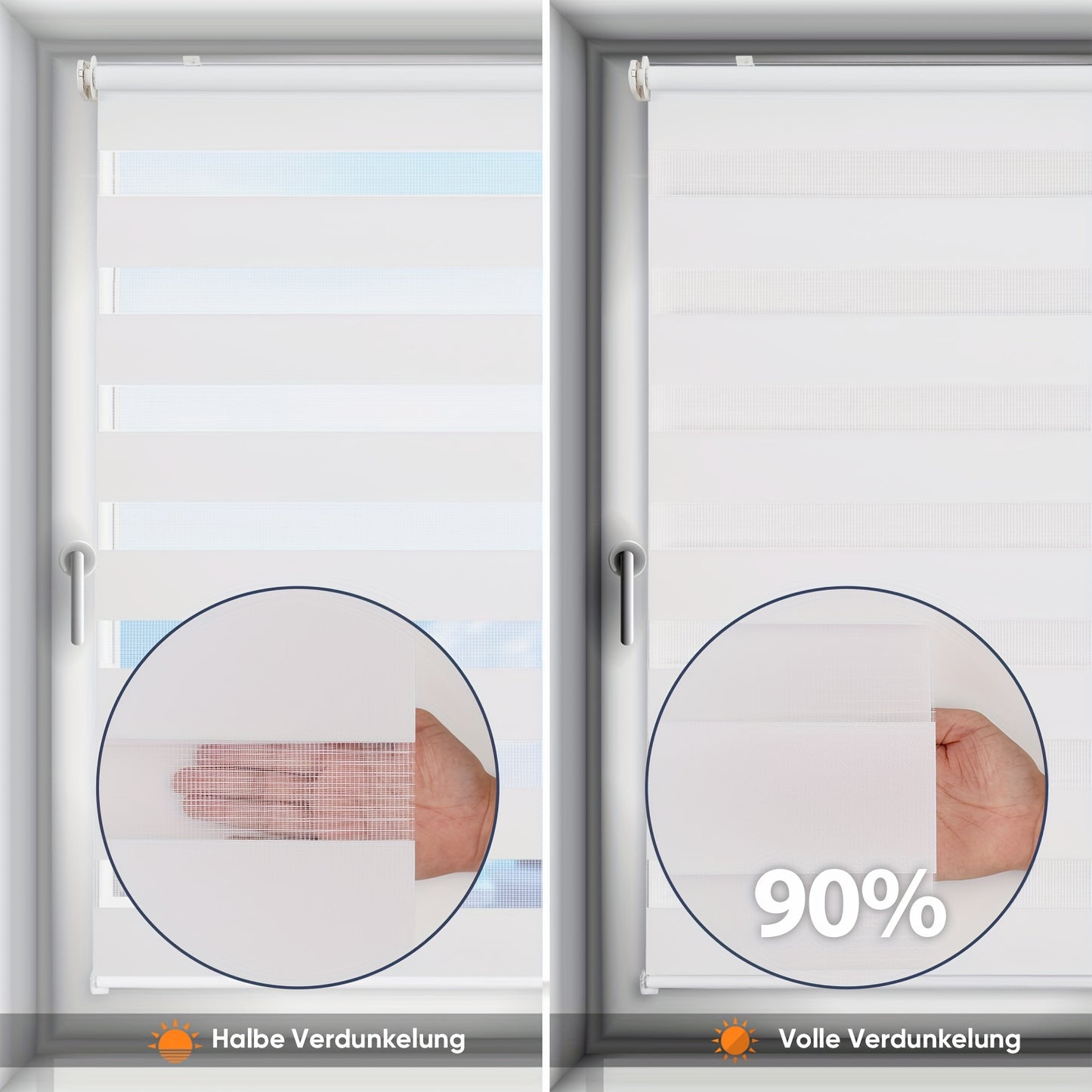 Tenda a rullo, Bianco per finestre e privacy – vista dettagliata 3