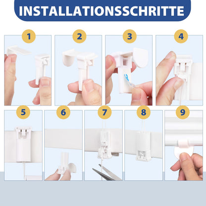 Tenda a rullo, Bianco semitrasparente + grigio scuro completamente oscurante per camera da letto – vista dettagliata 11