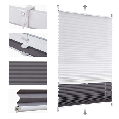 Tenda a rullo, Bianco semitrasparente + grigio scuro completamente oscurante per camera da letto – vista dettagliata 13