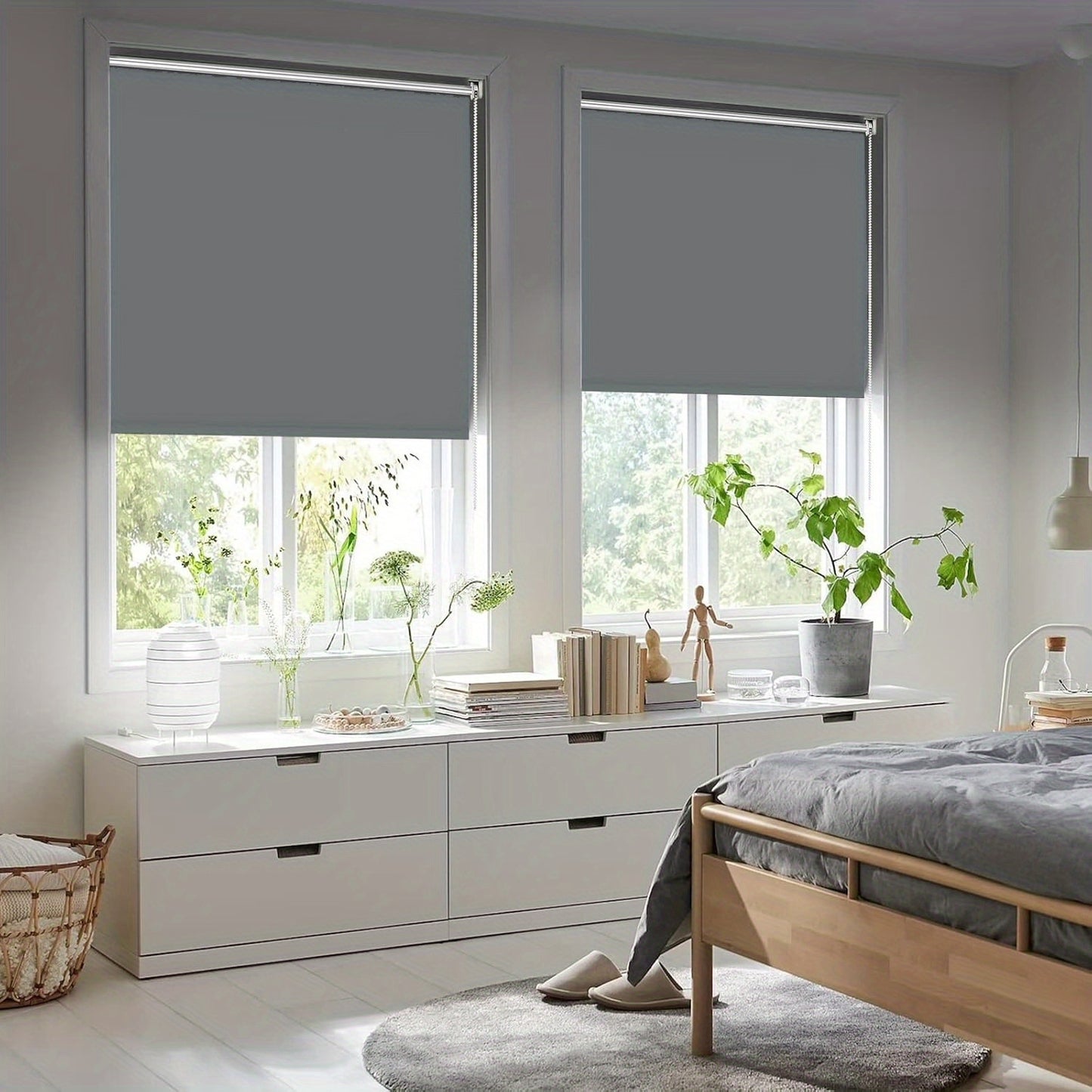 Tenda a rullo, Grigio scuro per privacy e finestre – vista dettagliata 7