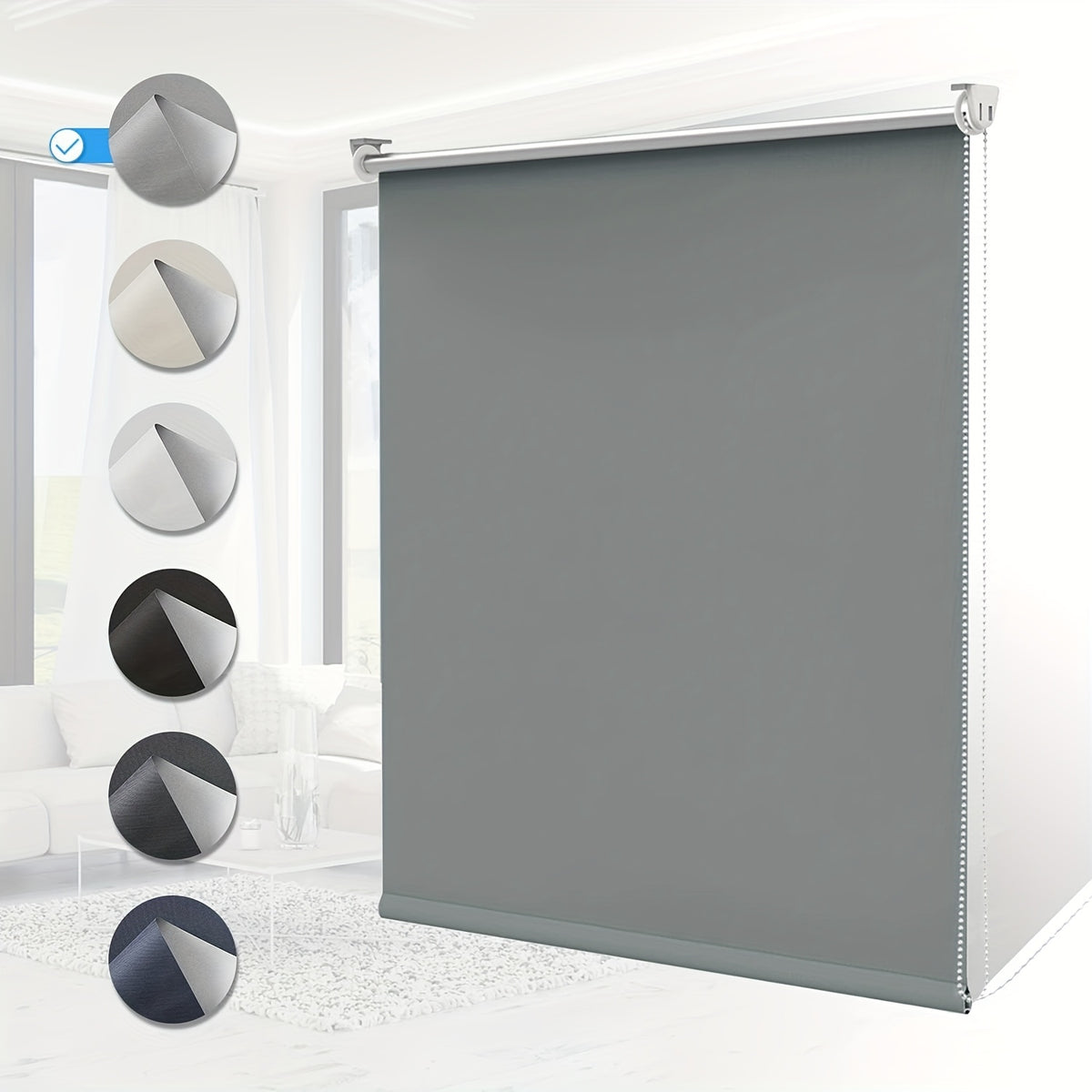 Tenda a rullo, Grigio scuro per privacy e finestre – vista dettagliata 10