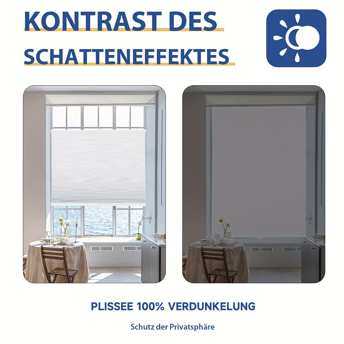 Tenda a rullo, Tessuto imitazione beige per privacy e finestre – vista dettagliata 4