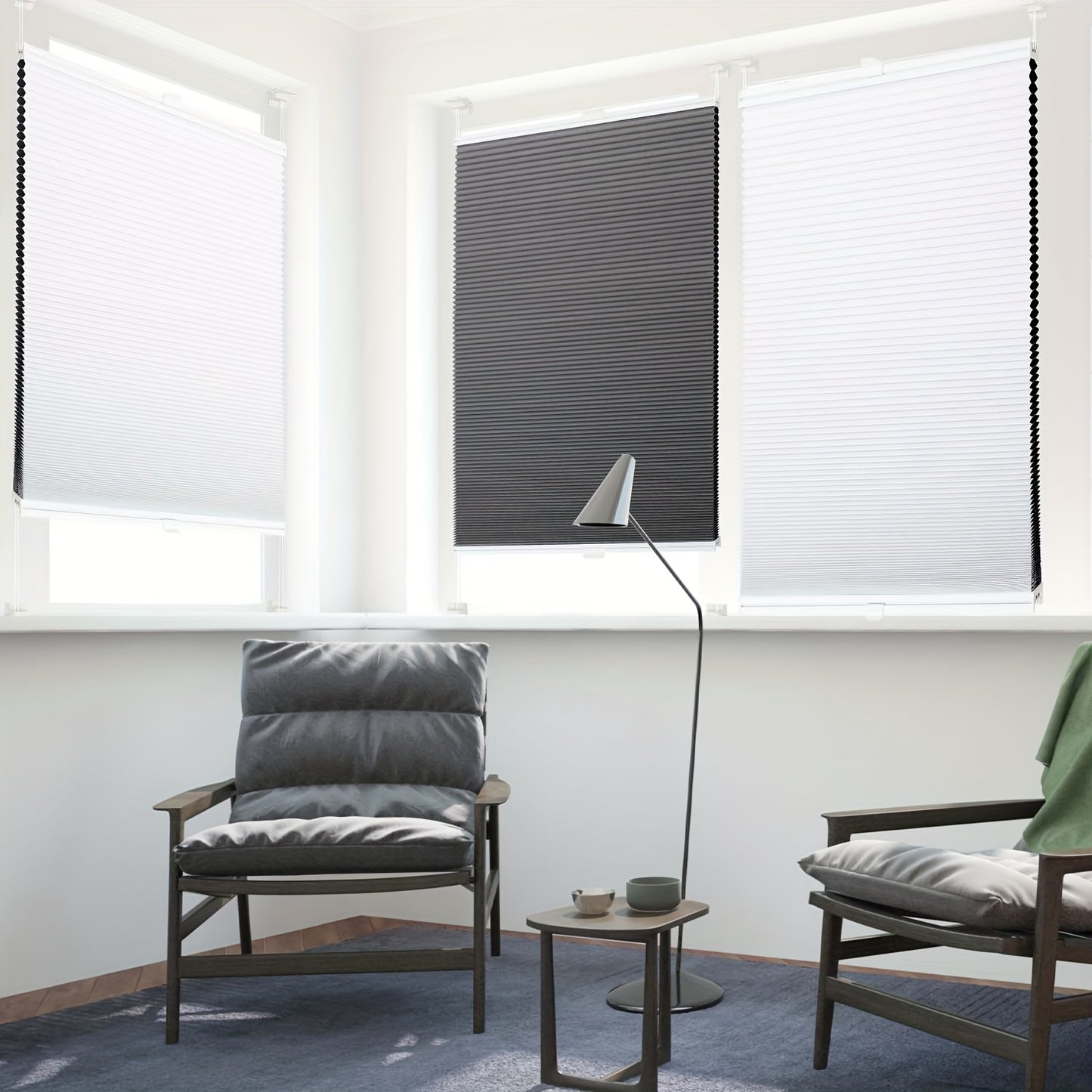Tenda a rullo, Tessuto imitazione beige per privacy e finestre – vista dettagliata 8