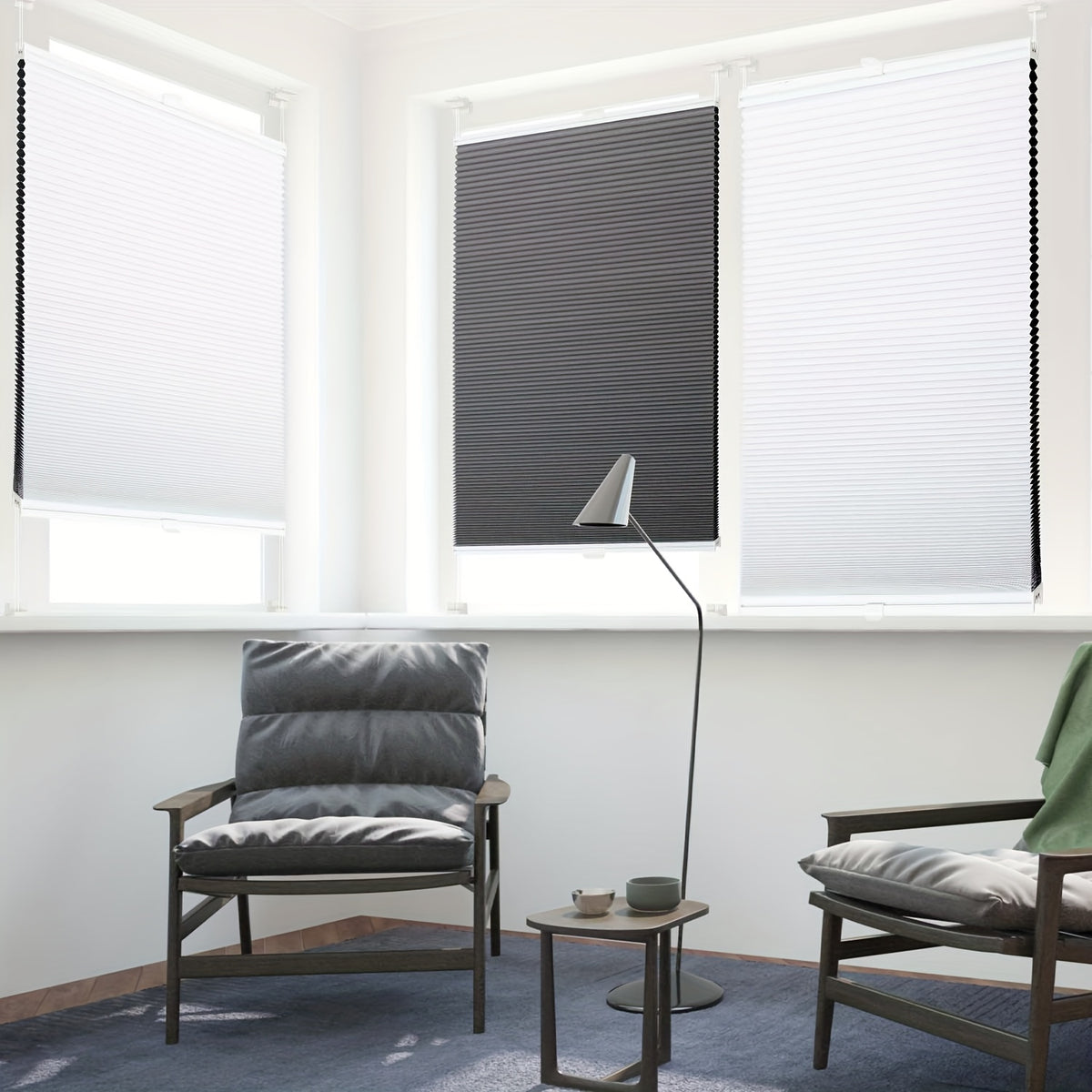 Tenda a rullo, Tessuto imitazione beige per privacy e finestre – vista dettagliata 8