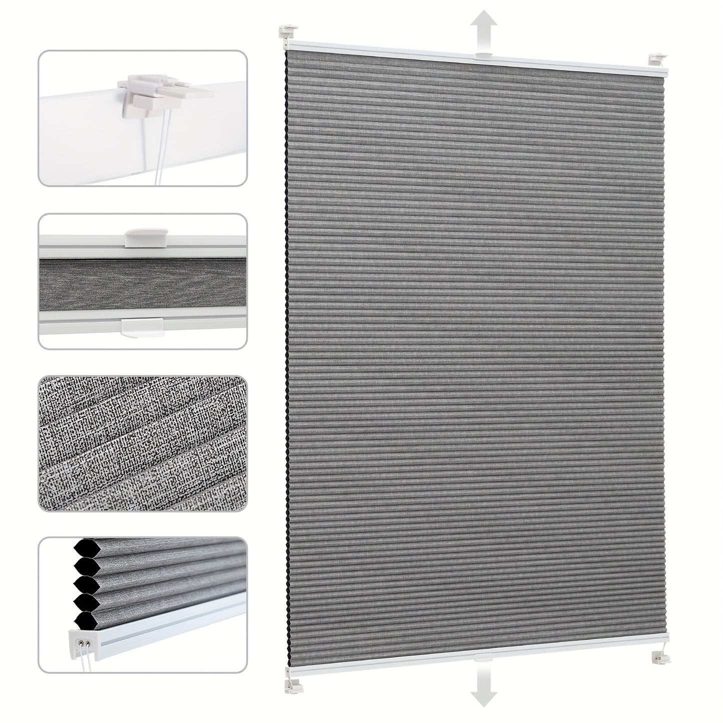 Tenda a rullo, Tessuto imitazione beige per privacy e finestre – vista dettagliata 13