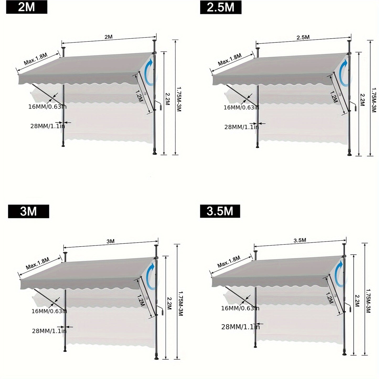 Tenda a serranda, Grigio chiaro per giardino – vista dettagliata 4