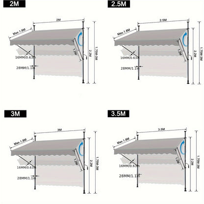 Tenda a serranda, Grigio scuro per terrazza e giardino – vista dettagliata 3