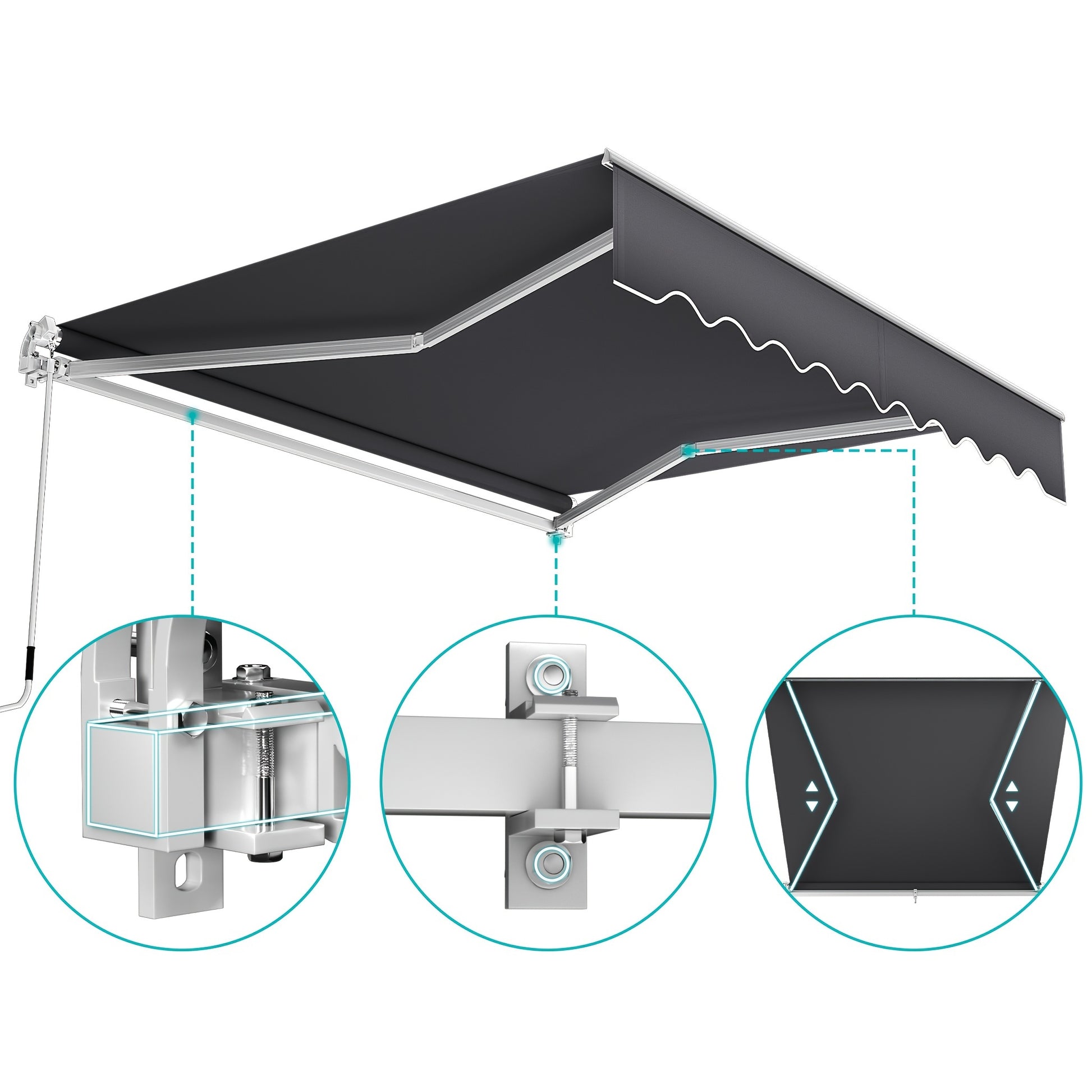 Tenda da sole per balcone e giardino – vista dettagliata 2