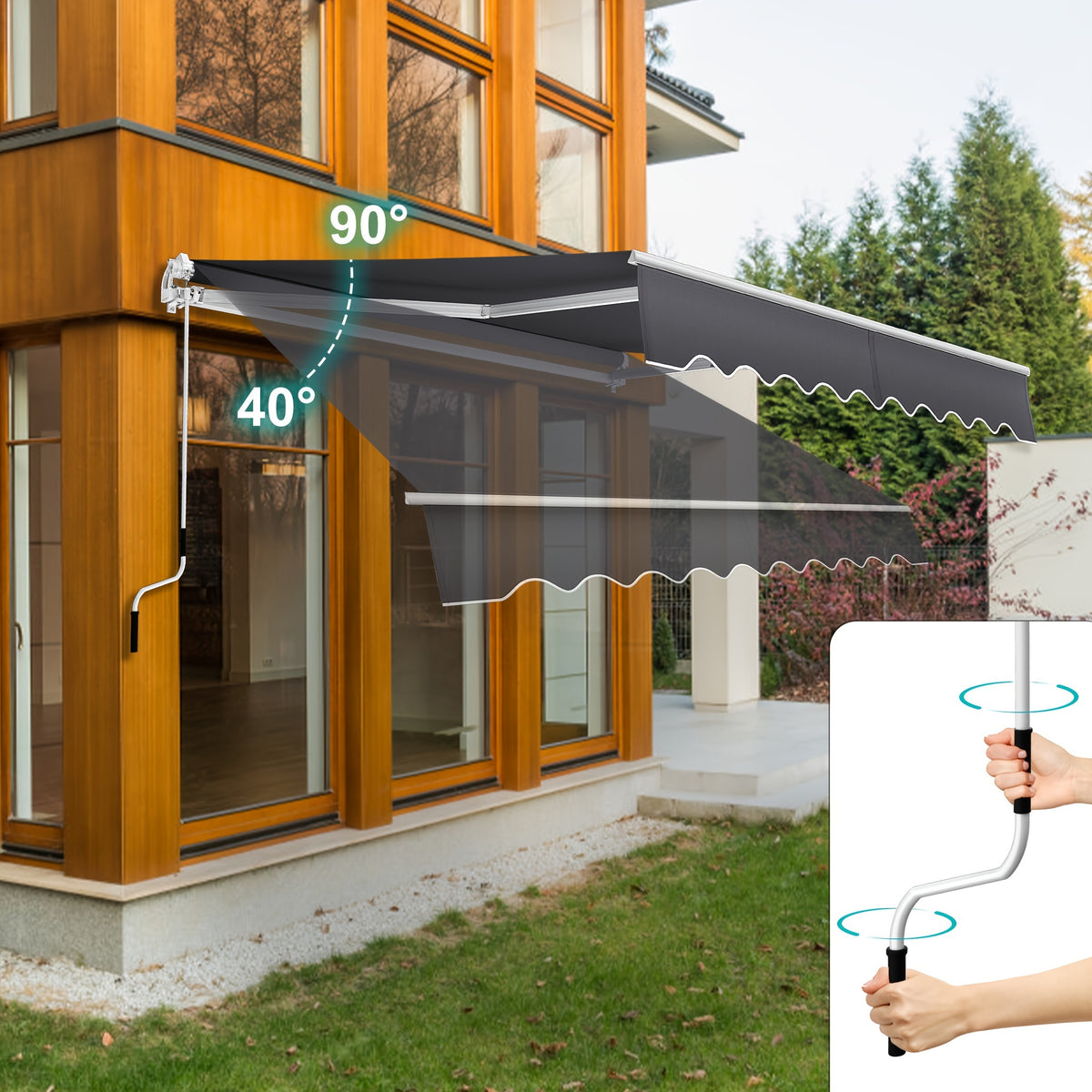 Tenda da sole per balcone e giardino – vista dettagliata 11