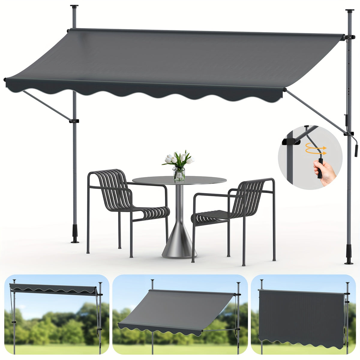 Tenda da sole, regolabile per giardino e balcone – vista principale