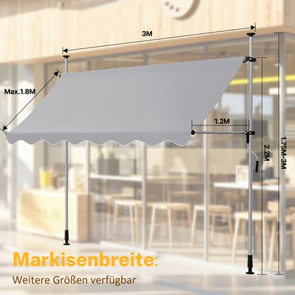 Tenda da sole, regolabile per giardino e balcone – vista dettagliata 3