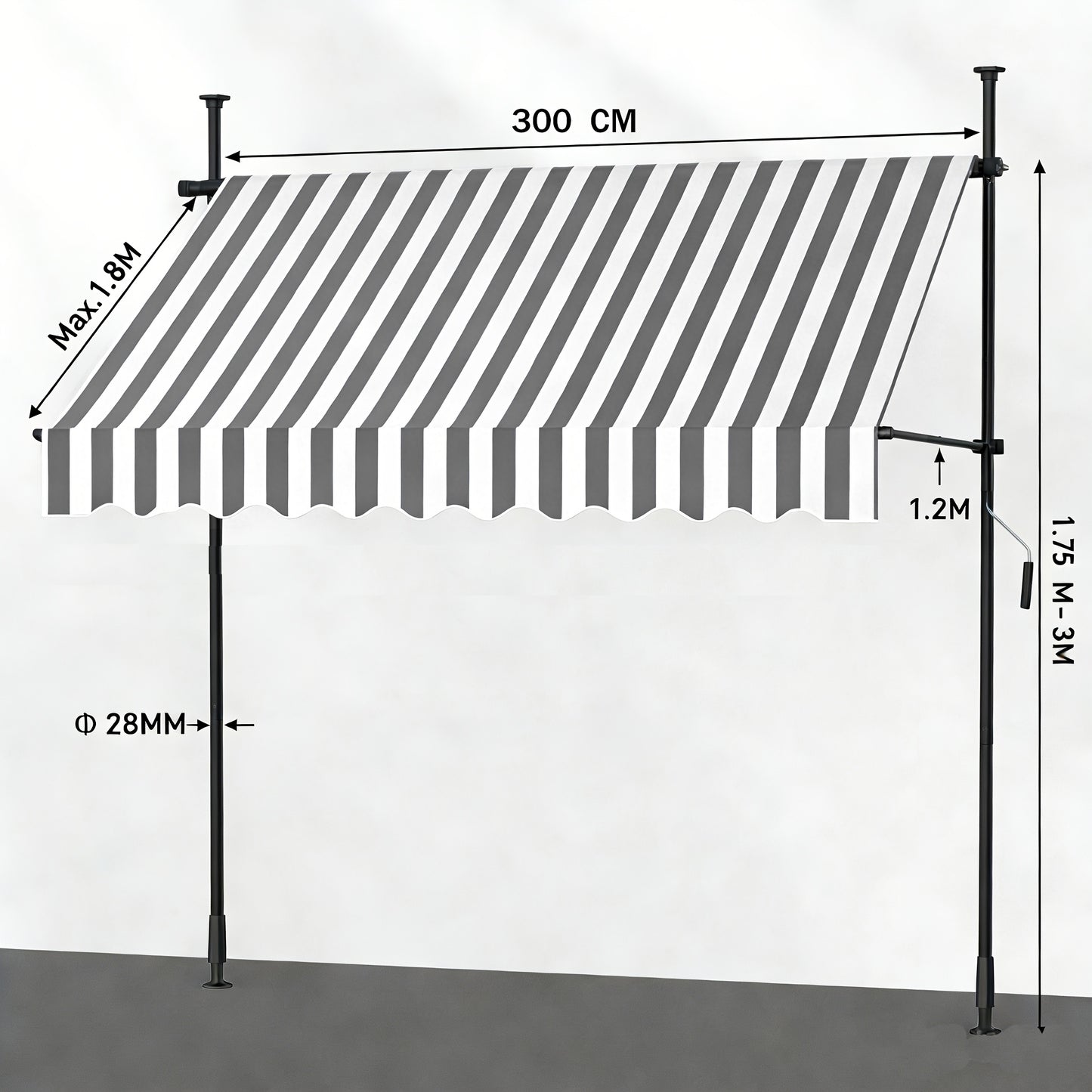 Tenda da sole, regolabile per giardino e balcone – vista dettagliata 9