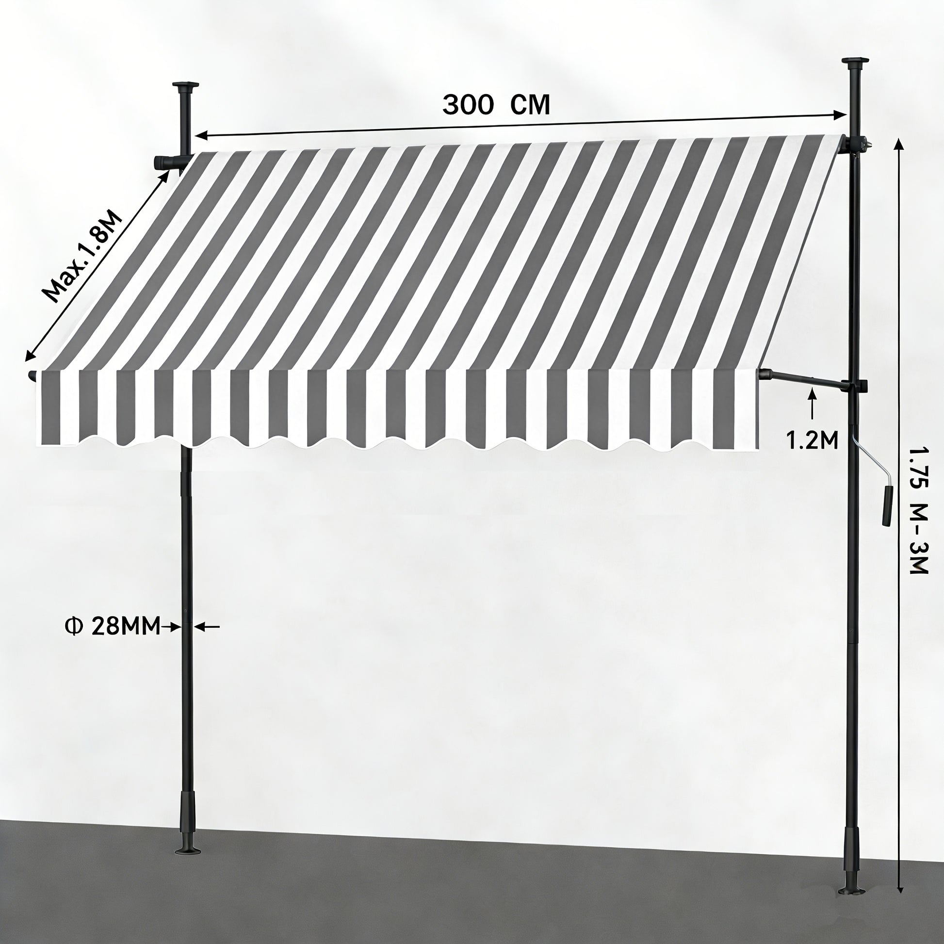 Tenda da sole, regolabile per giardino e balcone – vista dettagliata 9