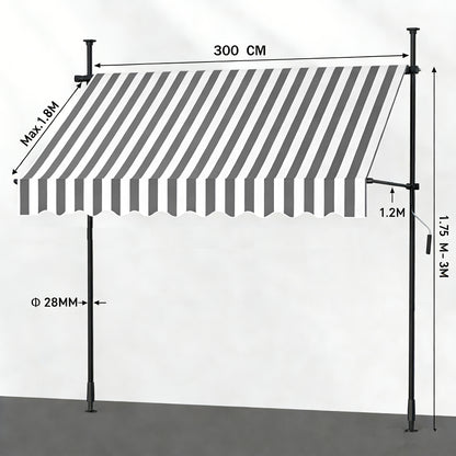 Tenda da sole, regolabile per giardino e balcone – vista dettagliata 9