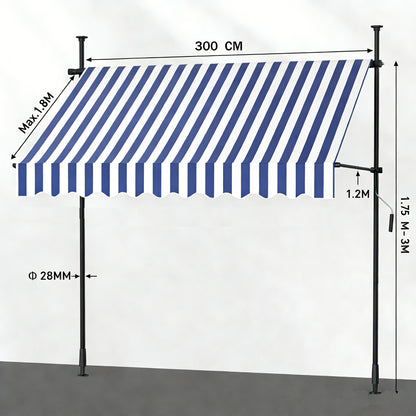 Tenda da sole, regolabile per giardino e balcone – vista dettagliata 14