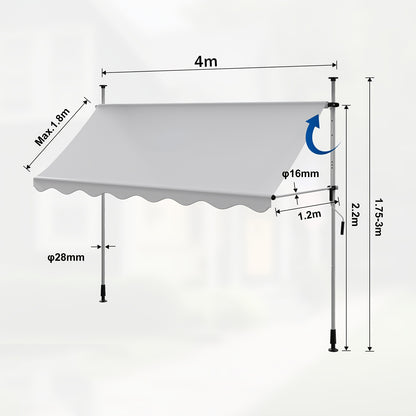 Tenda da sole, regolabile per giardino e balcone – vista dettagliata 16
