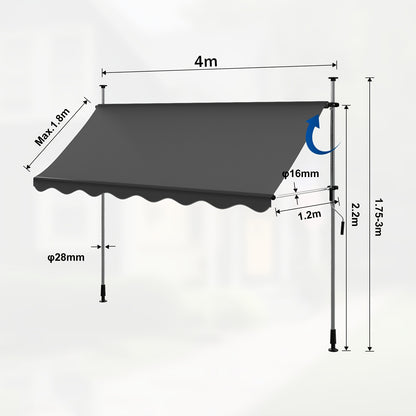 Tenda da sole, regolabile per giardino e balcone – vista dettagliata 17