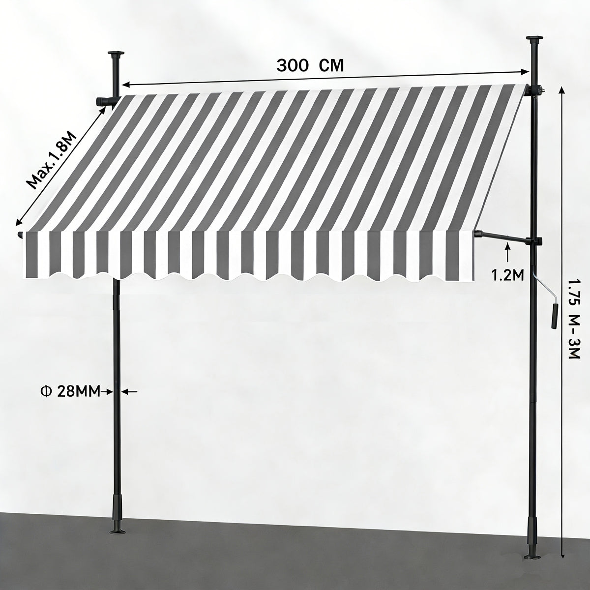 Tenda da sole, regolabile per giardino e balcone – vista dettagliata 18