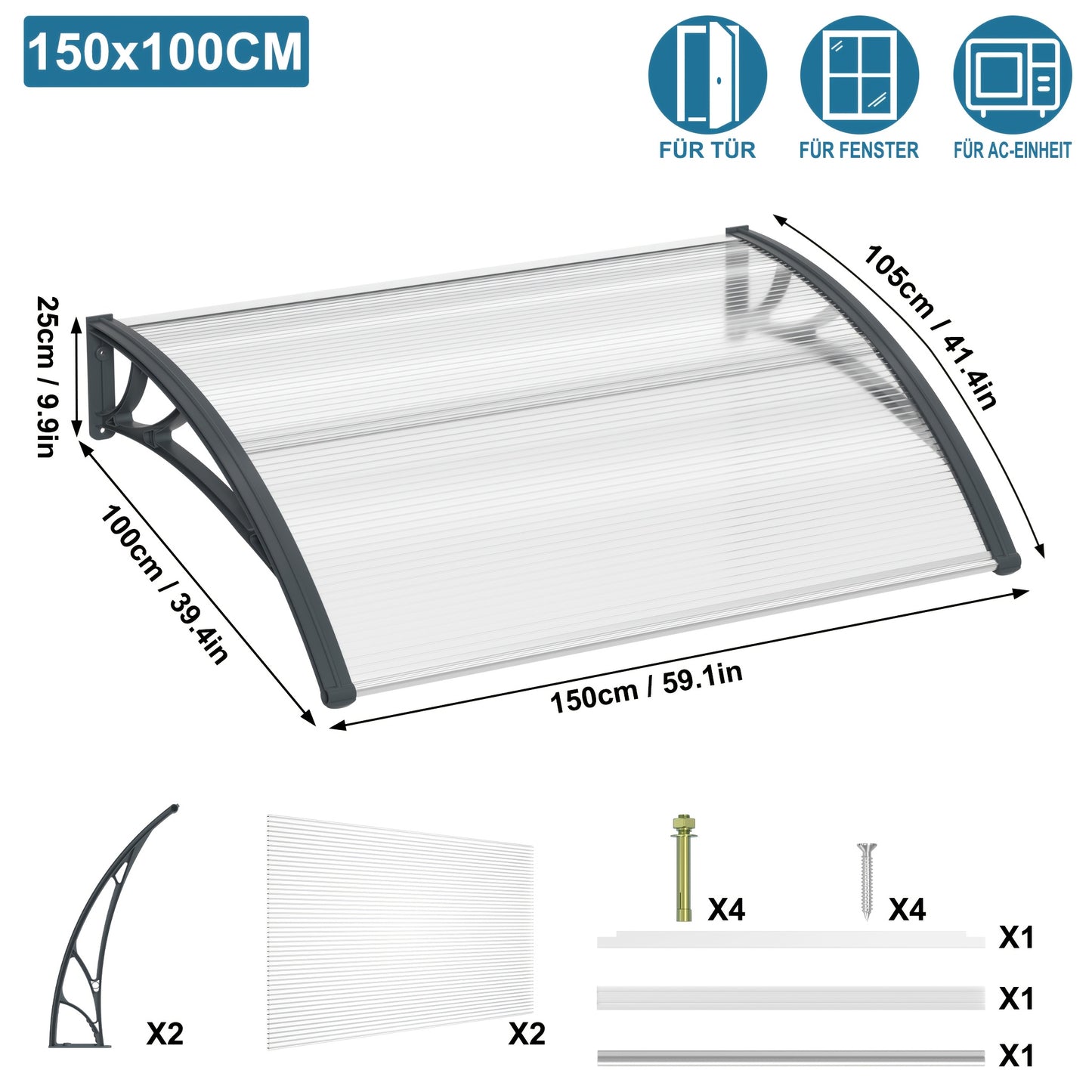 Tenda per Porta d'Ingresso, Dimensioni: 300×100cm per veicolo e viaggio – vista dettagliata 3