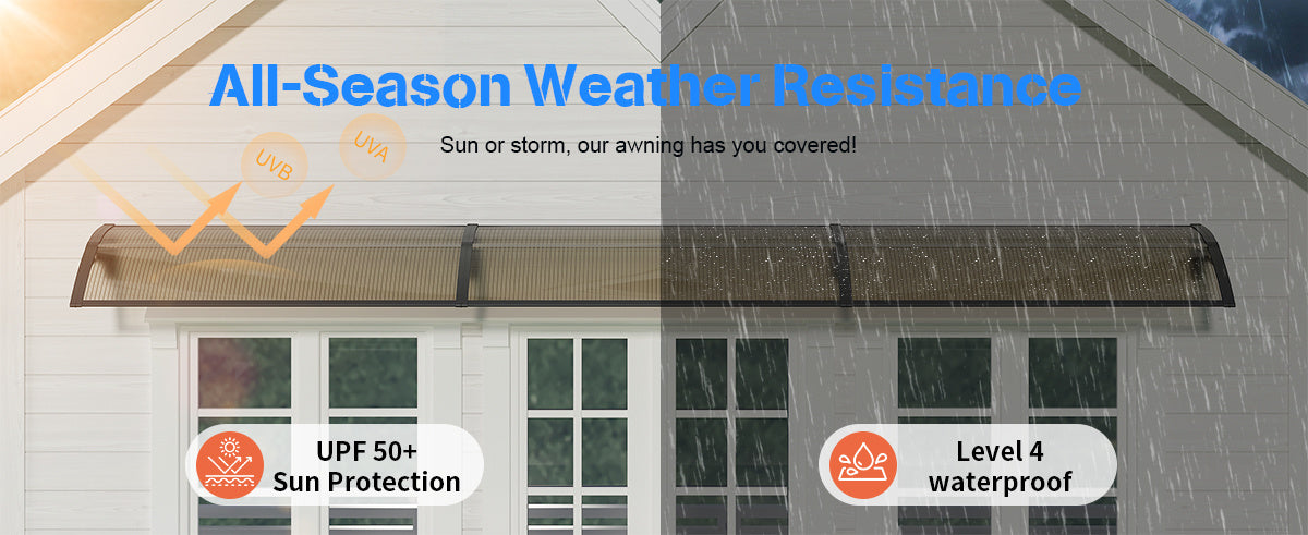 Tendalino per finestra, Staffa nera e pannello trasparente per giardino – vista dettagliata 10