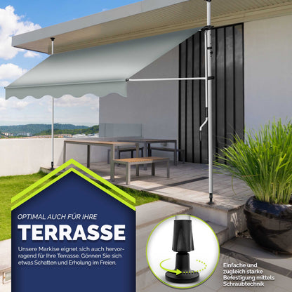 Tendalino retrattile, Giallo / Bianco per giardino – vista dettagliata 3