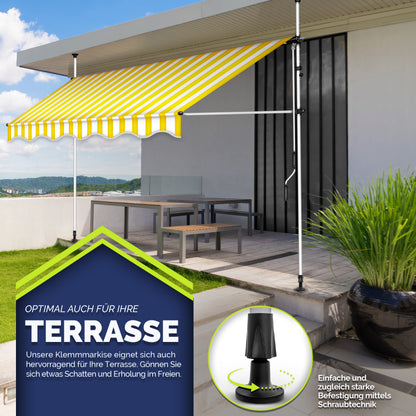 Tendalino retrattile, Giallo / Bianco per giardino – vista dettagliata 12