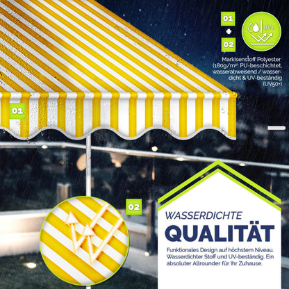 Tendalino retrattile, Giallo / Bianco per giardino – vista dettagliata 14