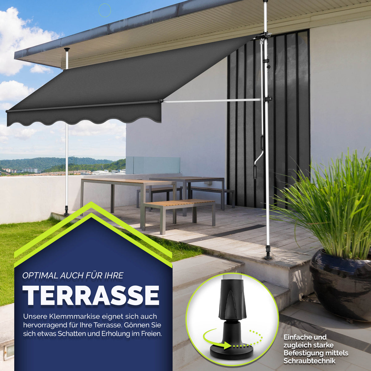 Tendalino retrattile, Giallo / Bianco per giardino – vista dettagliata 24