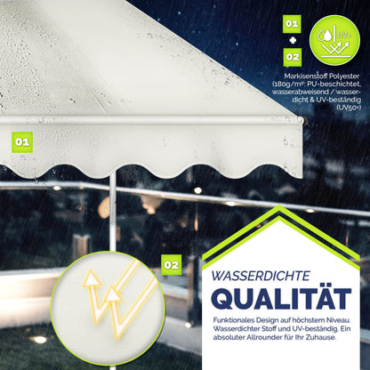 Tendalino retrattile, Giallo / Bianco per giardino – vista dettagliata 42