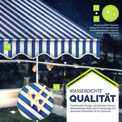Tendalino retrattile, Giallo / Bianco per giardino – vista dettagliata 46