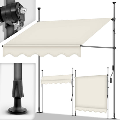 Tendalino retrattile, Giallo / Bianco per giardino – vista dettagliata 58