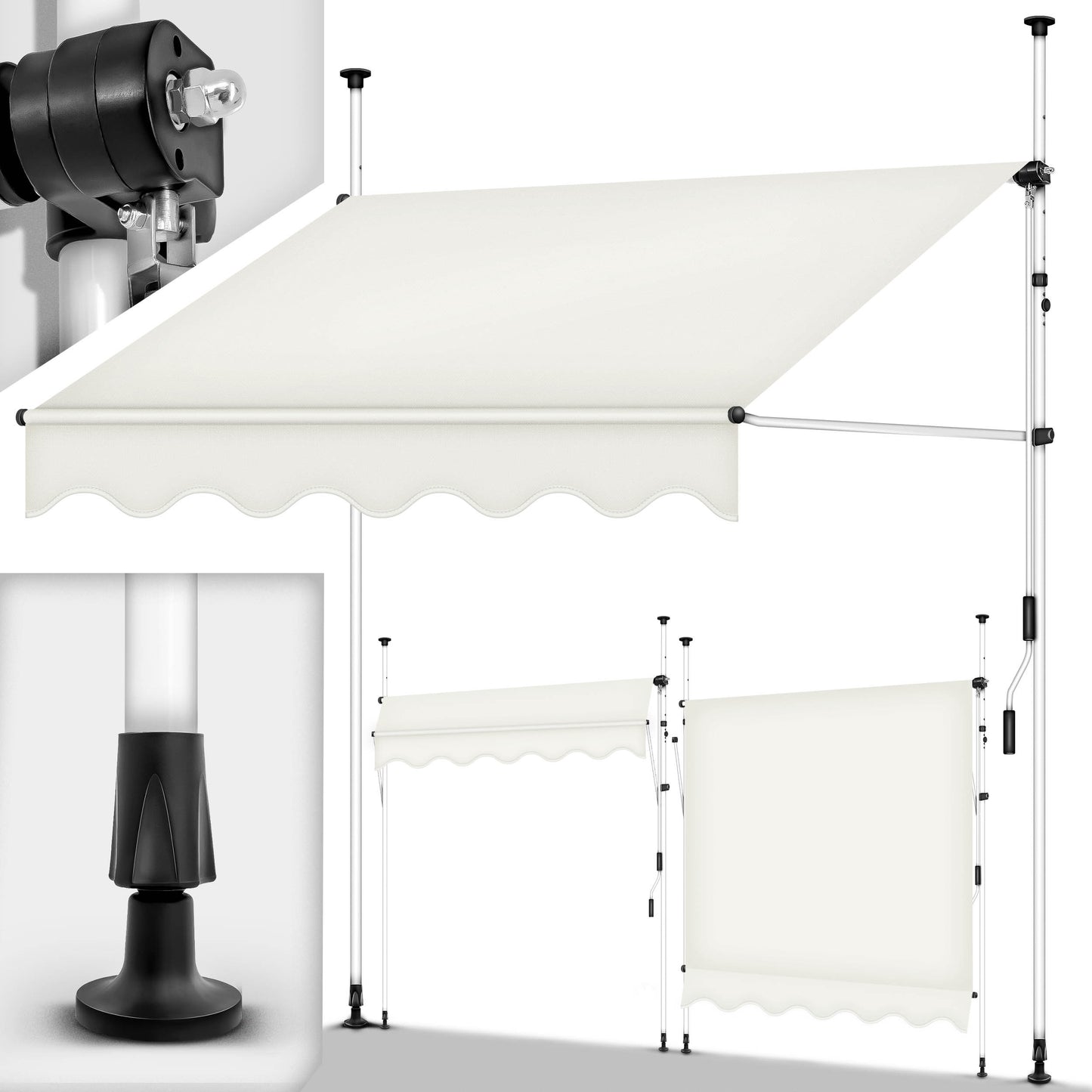 Tendalino retrattile, Giallo / Bianco per giardino – vista dettagliata 62