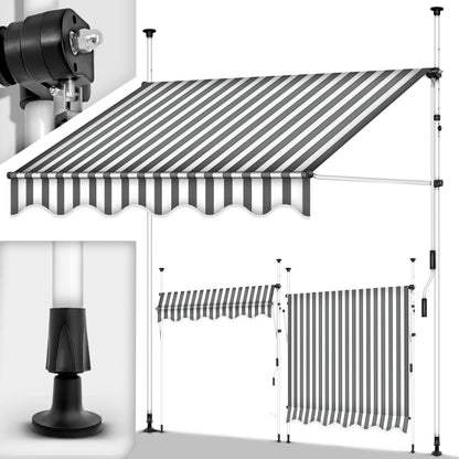Tendalino retrattile, Grigio chiaro per terrazza e giardino – vista dettagliata 51