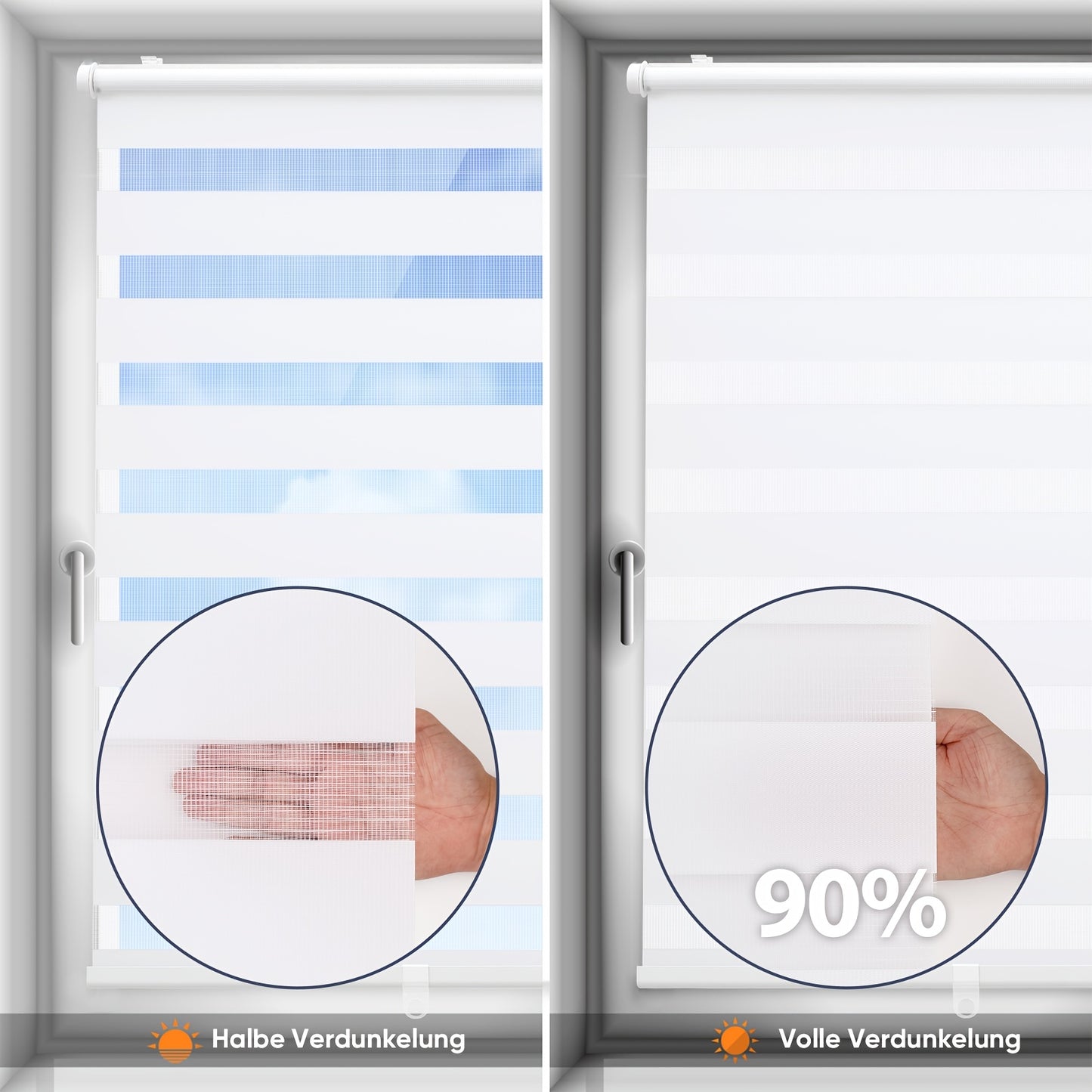 Tende a Rullo Doppie Sekey, Bianco Anti-Tiro per uso quotidiano e casa – vista dettagliata 6