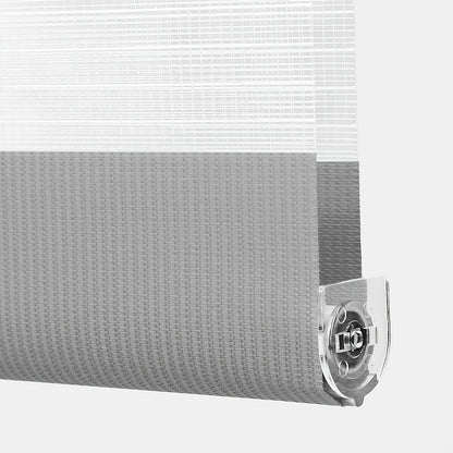 Tende a rullo doppie Sekey, Bianco + Grigio Chiaro per finestre e uso quotidiano – vista dettagliata 9