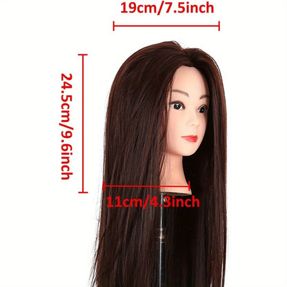 Testa per allenamento parrucchiere, testa da pratica 24" capelli sintetici per officina e fai da te – vista dettagliata 2