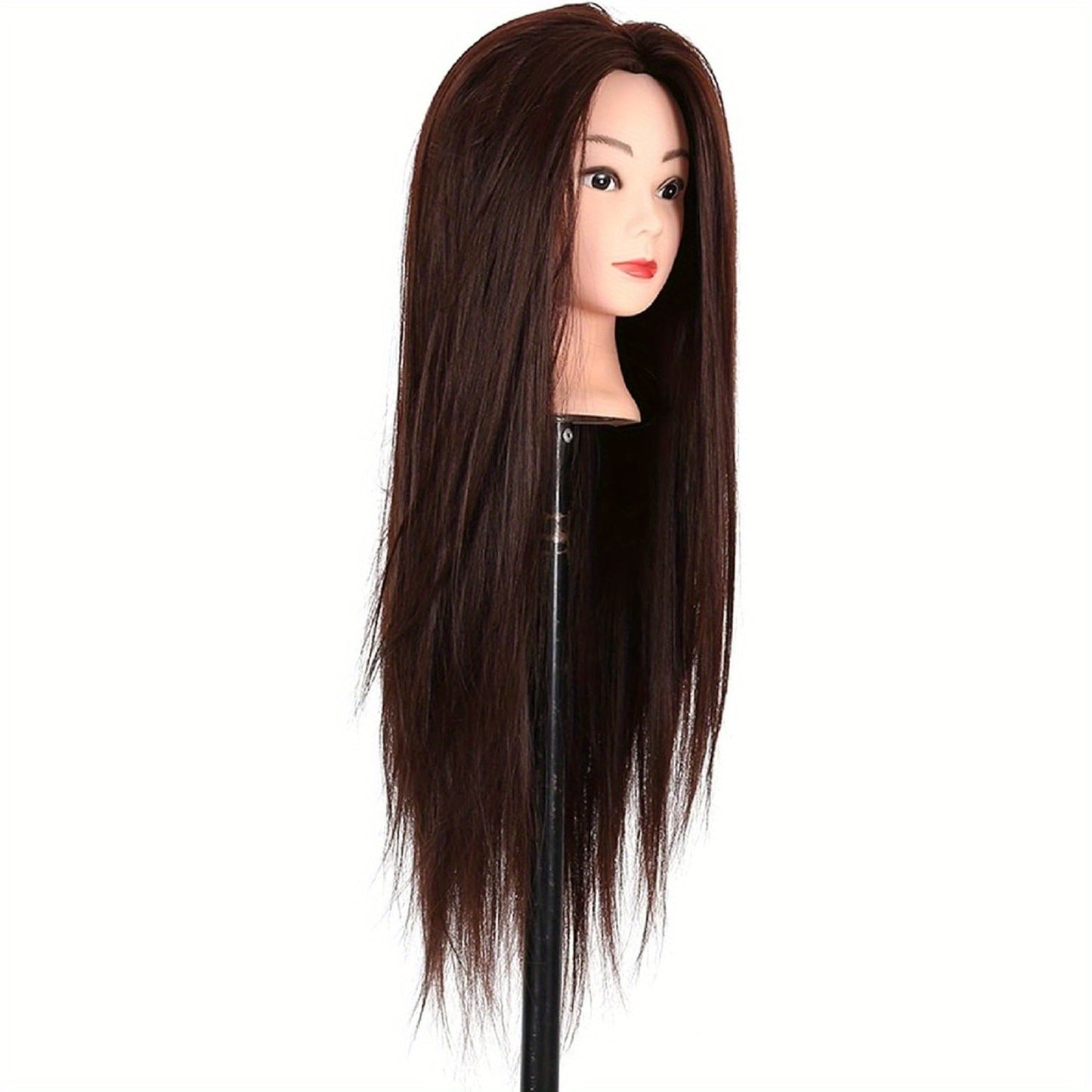 Testa per allenamento parrucchiere, testa da pratica 24" capelli sintetici per officina e fai da te – vista dettagliata 9