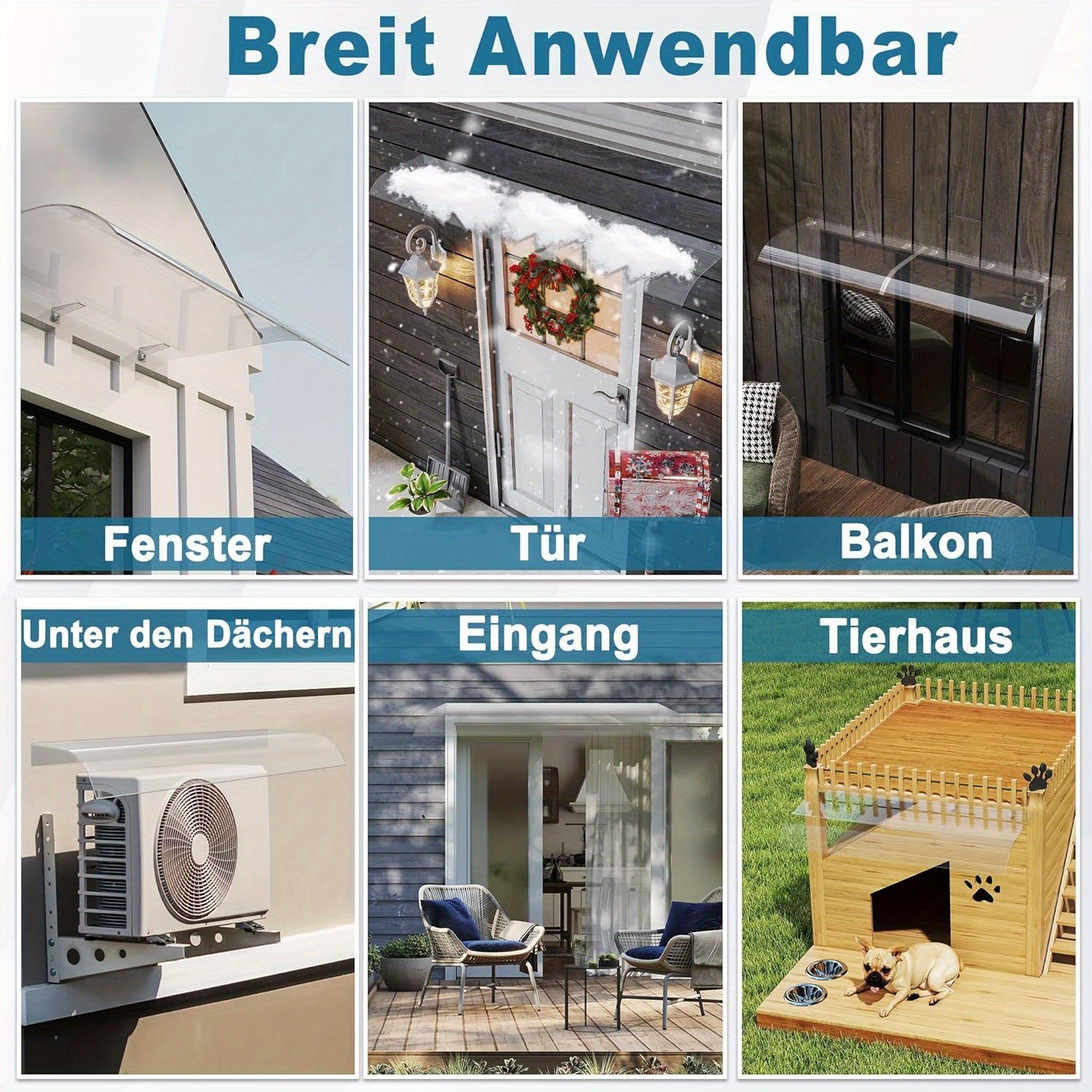 Tettoia moderna trasparente, 50×120 Cm per giardino – vista dettagliata 20