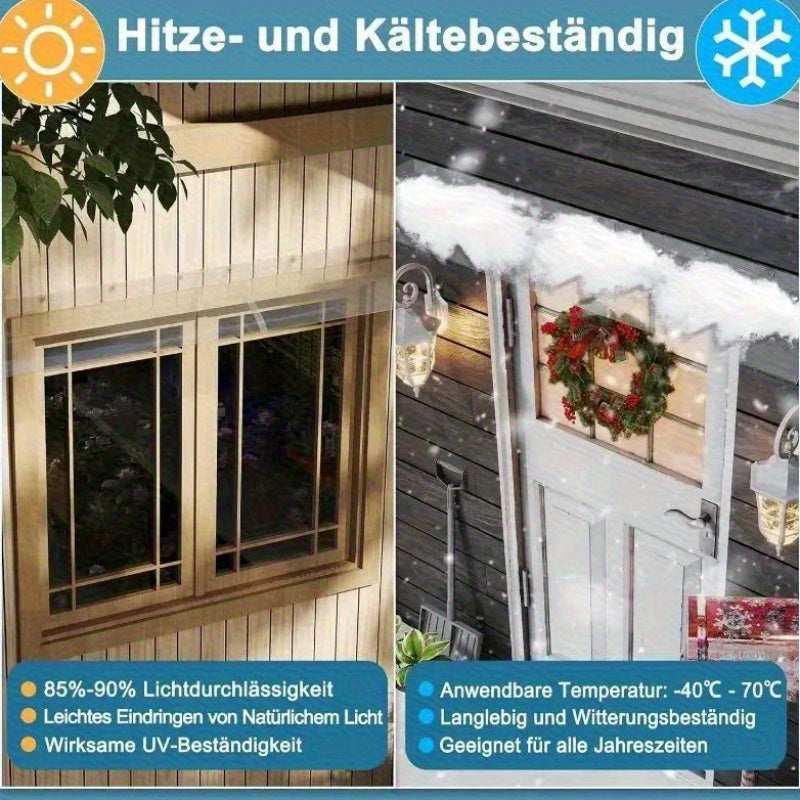 Tettoia moderna trasparente, 50×200 Cm per terrazza e giardino – vista dettagliata 6