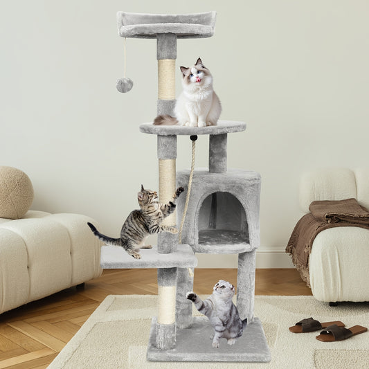 Tiragraffi per gatti, 112 cm per tiragraffi - Robusto sisal e pompon in p – vista principale