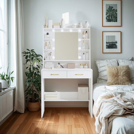 Toeletta, legno per camera da letto e letto – vista principale