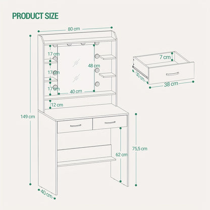 Toeletta, legno per camera da letto e letto – vista dettagliata 4