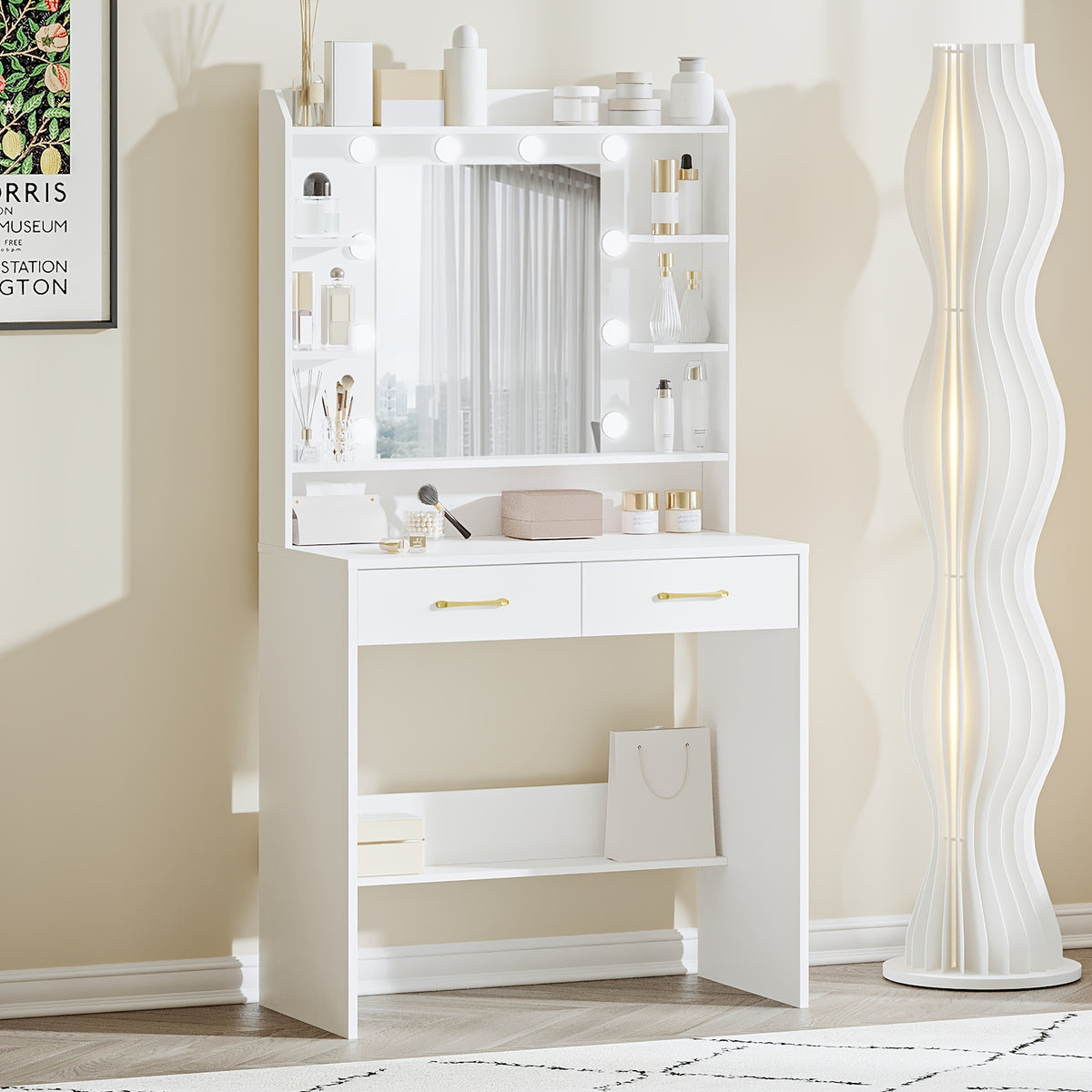 Toeletta, legno per camera da letto e letto – vista dettagliata 9