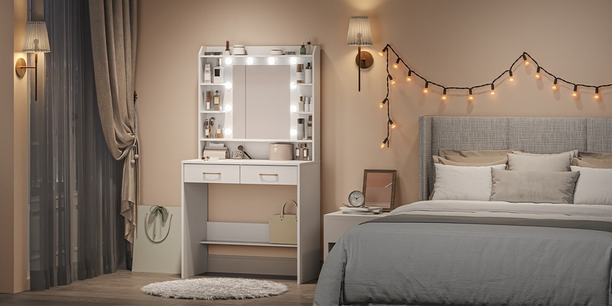 Toeletta, legno per camera da letto e letto – vista dettagliata 11
